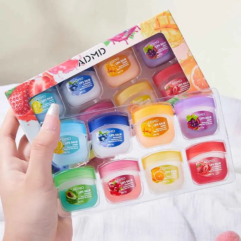 8pcs/box Fruits Scented Lip Balm Set