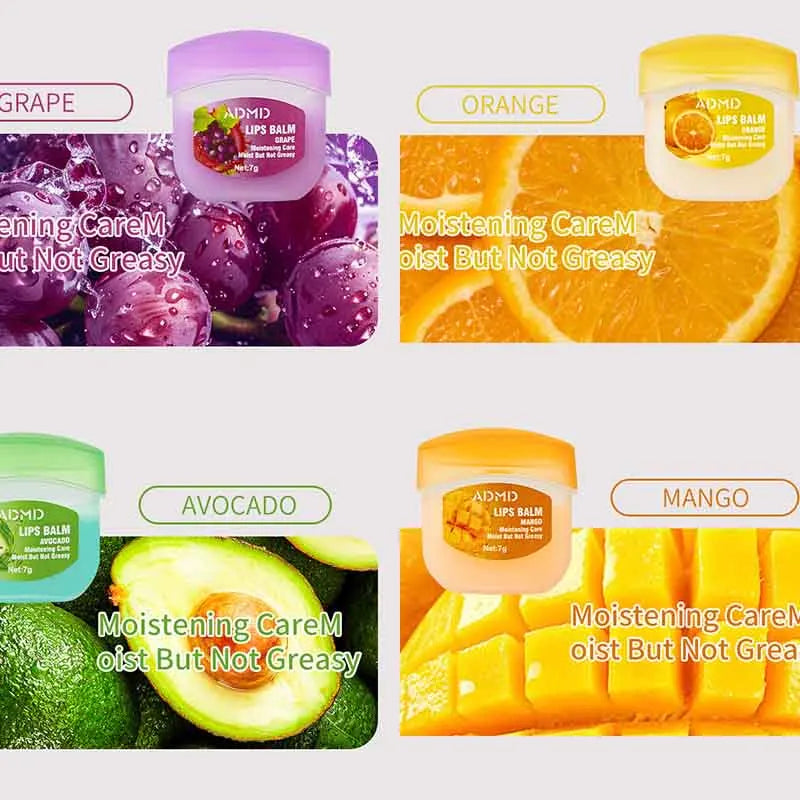 8pcs/box Fruits Scented Lip Balm Set